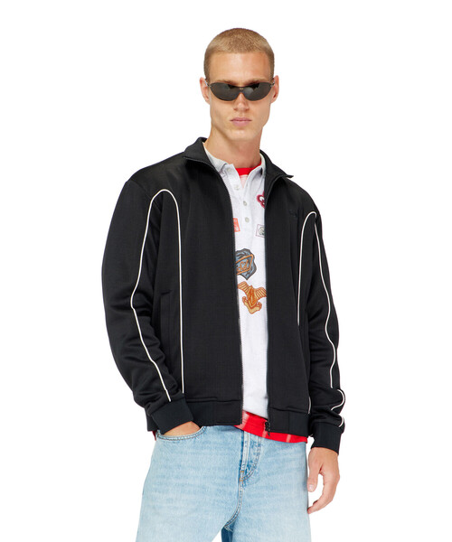DIESEL(ディーゼル)の「メンズ ジャケット S-LOCKING-DO(スウェット・メンズ・ブラック・MEDIUM/LARGE/SMALL)」の3枚目の写真