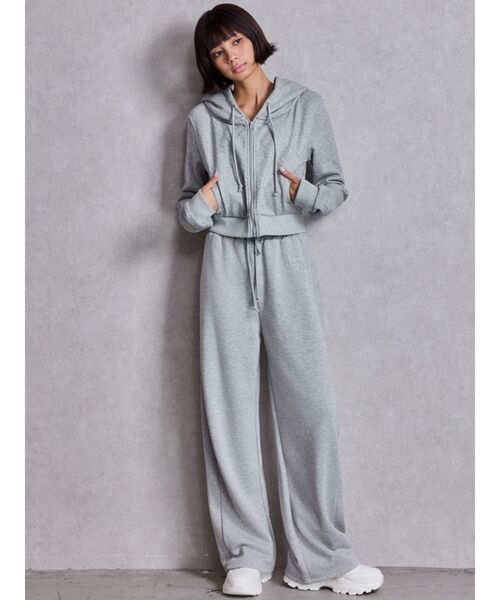 GYDA（ジェイダ）の「GG chain glitter print straightパンツ（スウェットパンツ・レディース・ブラック/グレー・FREE）」の12枚目の写真