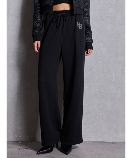 GYDA（ジェイダ）の「GG chain glitter print straightパンツ（スウェットパンツ・レディース・ブラック/グレー・FREE）」の19枚目の写真