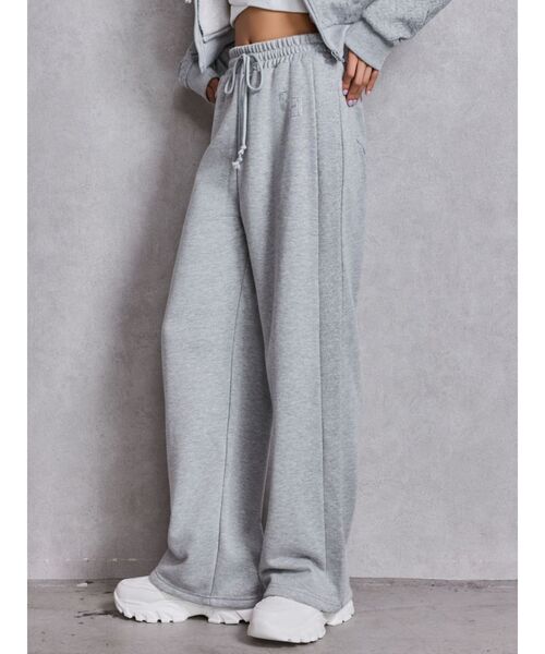 GYDA（ジェイダ）の「GG chain glitter print straightパンツ（スウェットパンツ・レディース・ブラック/グレー・FREE）」の15枚目の写真