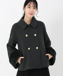 UNIVERVAL MUSE | ラムウールメルトン_袖ファー取り外しコート(その他アウター)