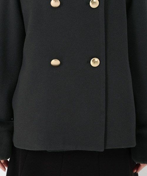 UNIVERVAL MUSE（ユニバーバル ミューズ）の「ラムウールメルトン_袖ファー取り外しコート（その他アウター・レディース・チャコールグレー/モカ・2）」の11枚目の写真