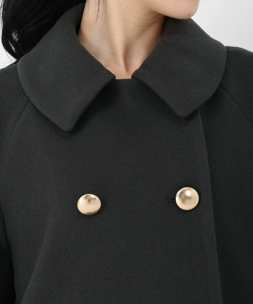 UNIVERVAL MUSE（ユニバーバル ミューズ）の「ラムウールメルトン_袖ファー取り外しコート（その他アウター・レディース・チャコールグレー/モカ・2）」の6枚目の写真