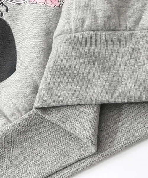 ScoLar（スカラー）の「153740：花×宇宙×アート バイカラー裏起毛プルオーバー（Tシャツ/カットソー・レディース・ブラック/チャコールグレー/杢グレー・M）」の17枚目の写真