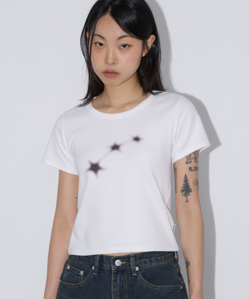 CHICKS(チックス)の「ミニスタライトクロップスリムフィット半袖Tシャツホワイト(Tシャツ/カットソー・レディース・ホワイト・FREE)」の1枚目の写真