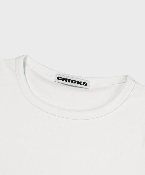 CHICKS(チックス)の「ミニスタライトクロップスリムフィット半袖Tシャツホワイト(Tシャツ/カットソー・レディース・ホワイト・FREE)」の3枚目の写真