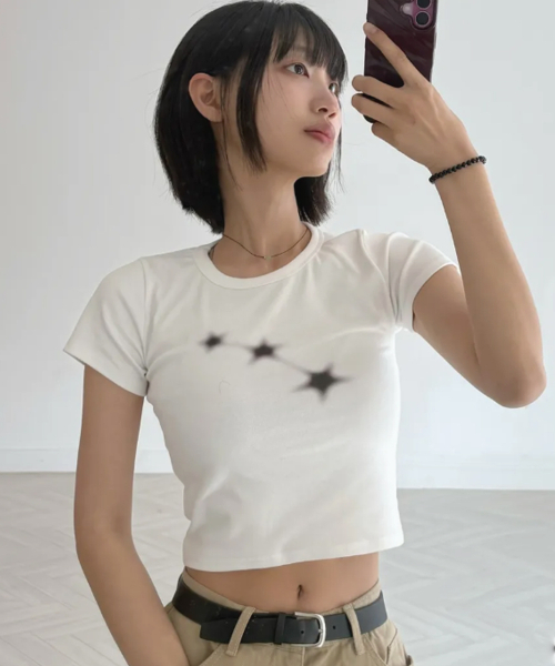 CHICKS(チックス)の「ミニスタライトクロップスリムフィット半袖Tシャツホワイト(Tシャツ/カットソー・レディース・ホワイト・FREE)」の10枚目の写真