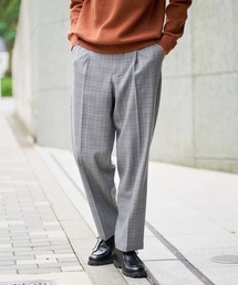 a.v.v | 【イージーケア/毛玉になりにくい】LANATECチェックワンタックワイドイージースラックス【洗濯機で洗える/ストレッチ】(その他パンツ)