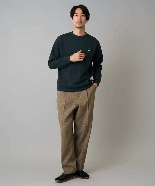 a.v.v（アーヴェヴェ）の「【イージーケア/毛玉になりにくい】LANATECチェックワンタックワイドイージースラックス【洗濯機で洗える/ストレッチ】（その他パンツ・メンズ・ライトグレー/ベージュ・48/46）」の3枚目の写真