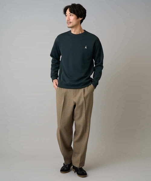 a.v.v（アーヴェヴェ）の「【イージーケア/毛玉になりにくい】LANATECチェックワンタックワイドイージースラックス【洗濯機で洗える/ストレッチ】（その他パンツ・メンズ・ライトグレー/ベージュ・48/46）」の5枚目の写真