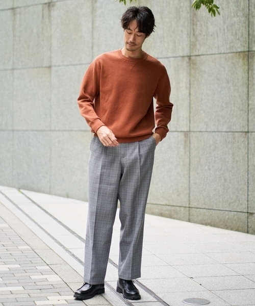 a.v.v（アーヴェヴェ）の「【イージーケア/毛玉になりにくい】LANATECチェックワンタックワイドイージースラックス【洗濯機で洗える/ストレッチ】（その他パンツ・メンズ・ライトグレー/ベージュ・48/46）」の10枚目の写真