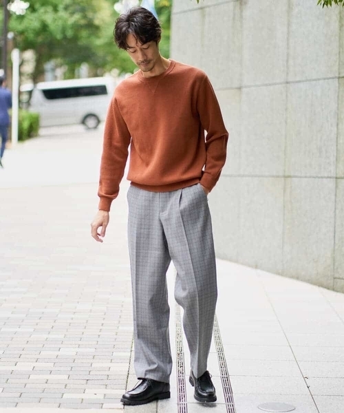 a.v.v（アーヴェヴェ）の「【イージーケア/毛玉になりにくい】LANATECチェックワンタックワイドイージースラックス【洗濯機で洗える/ストレッチ】（その他パンツ・メンズ・ライトグレー/ベージュ・48/46）」の11枚目の写真