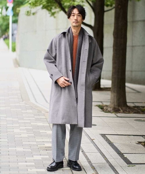 a.v.v（アーヴェヴェ）の「【イージーケア/毛玉になりにくい】LANATECチェックワンタックワイドイージースラックス【洗濯機で洗える/ストレッチ】（その他パンツ・メンズ・ライトグレー/ベージュ・48/46）」の13枚目の写真