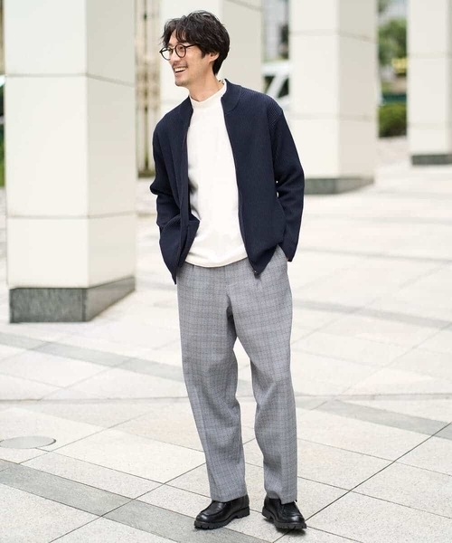 a.v.v（アーヴェヴェ）の「【イージーケア/毛玉になりにくい】LANATECチェックワンタックワイドイージースラックス【洗濯機で洗える/ストレッチ】（その他パンツ・メンズ・ライトグレー/ベージュ・48/46）」の18枚目の写真