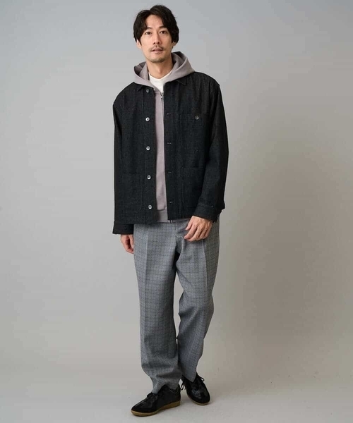 a.v.v（アーヴェヴェ）の「【イージーケア/毛玉になりにくい】LANATECチェックワンタックワイドイージースラックス【洗濯機で洗える/ストレッチ】（その他パンツ・メンズ・ライトグレー/ベージュ・48/46）」の21枚目の写真