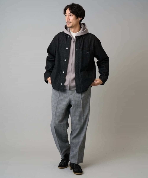 a.v.v（アーヴェヴェ）の「【イージーケア/毛玉になりにくい】LANATECチェックワンタックワイドイージースラックス【洗濯機で洗える/ストレッチ】（その他パンツ・メンズ・ライトグレー/ベージュ・48/46）」の22枚目の写真