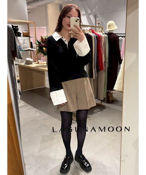 LAGUNAMOON(ラグナムーン)の「バイカラーベルトセットショートパンツ(その他パンツ・レディース・モカ/ブラック・SMALL/MEDIUM)」の3枚目の写真