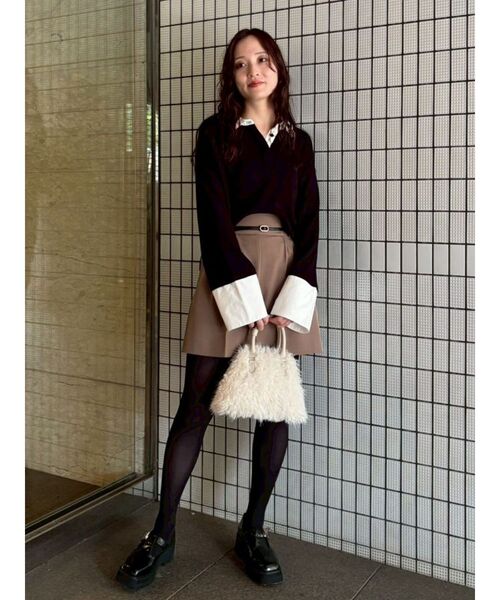 LAGUNAMOON(ラグナムーン)の「バイカラーベルトセットショートパンツ(その他パンツ・レディース・モカ/ブラック・SMALL/MEDIUM)」の4枚目の写真