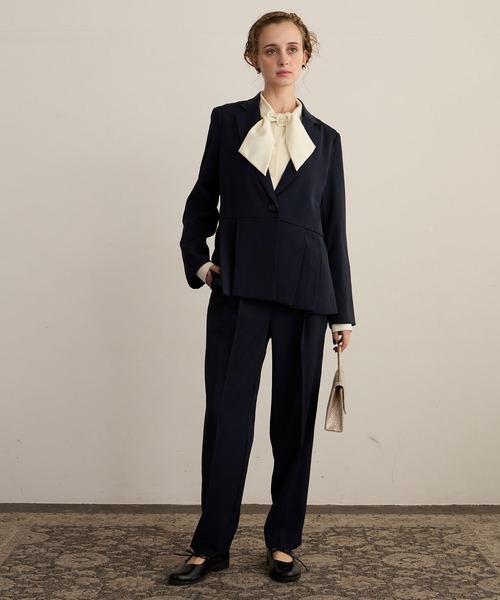 BONLECILL noir】＜2点セット＞ボックスプリーツペプラムジャケット