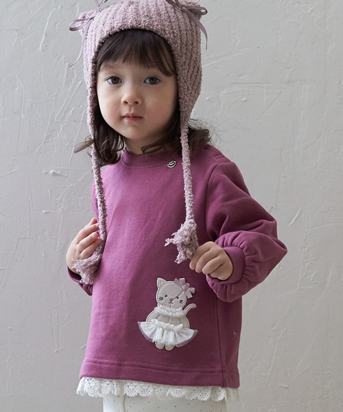 petit main（プティマイン）の「アニマルモチーフアップリケトレーナー（スウェット・キッズ・ブラック/レッド/アイボリー/ラベンダー・100cm/80ｃｍ/90cm/120cm/110cm/130cm）」の5枚目の写真