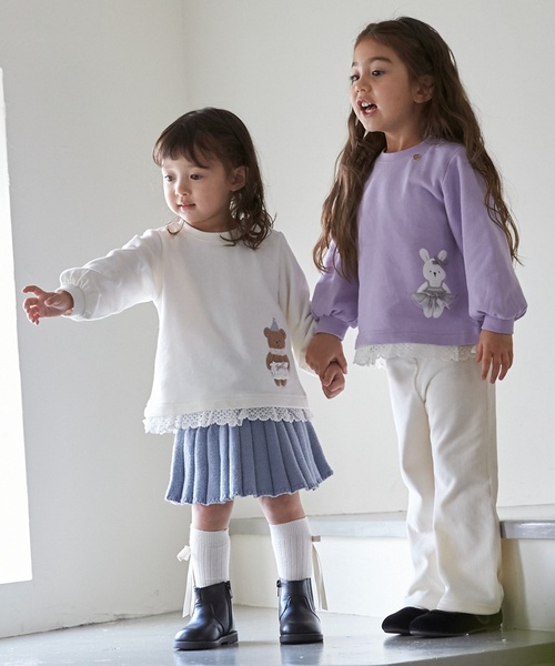 petit main（プティマイン）の「アニマルモチーフアップリケトレーナー（スウェット・キッズ・ブラック/レッド/アイボリー/ラベンダー・100cm/80ｃｍ/90cm/120cm/110cm/130cm）」の7枚目の写真