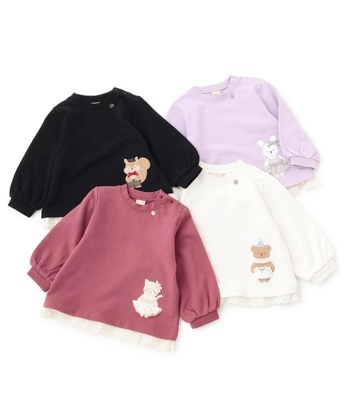 petit main（プティマイン）の「アニマルモチーフアップリケトレーナー（スウェット・キッズ・ブラック/レッド/アイボリー/ラベンダー・100cm/80ｃｍ/90cm/120cm/110cm/130cm）」の17枚目の写真