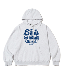 シシハウスプリントフードパーカー ホワイトメランジ