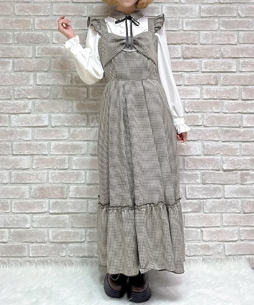 リボンデザインロングJSK（ワンピース）｜axes femme POETIQUE