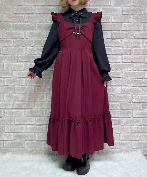 リボンデザインロングJSK（ワンピース）｜axes femme POETIQUE