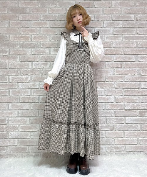 リボンデザインロングJSK（ワンピース）｜axes femme POETIQUE