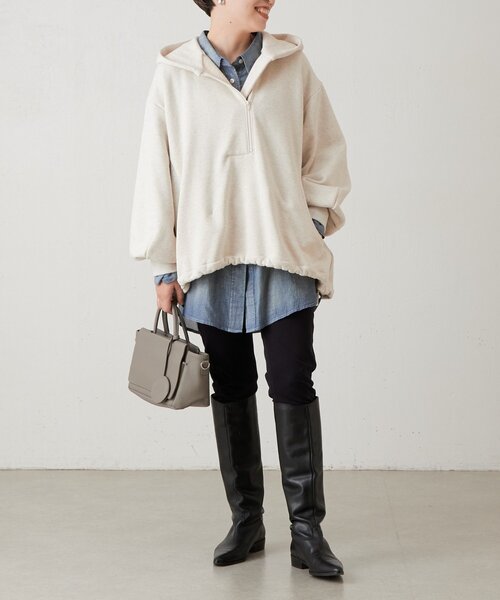 BEARDSLEY（ビアズリー）の「《TANIGUCHI企画》フロントZIPパーカー（パーカー・レディース・アイボリー/ネイビー・FREE）」の7枚目の写真