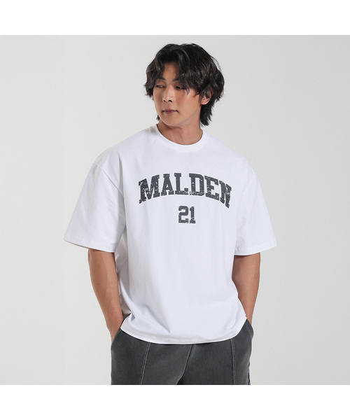 MALDEN(モールデン)の「クラックオーバーサイズTシャツ(Tシャツ/カットソー・メンズ・チャコール/ホワイト・XX-LARGE/X-LARGE/LARGE/MEDIUM)」の1枚目の写真