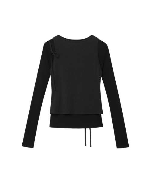 Opening Project（オープニングプロジェクト）の「Shirring Slim Long Sleeve - Black（Tシャツ/カットソー・レディース・その他・MEDIUM/SMALL）」の2枚目の写真