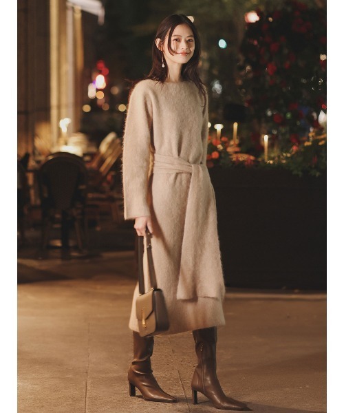 ウールミンクニットワンピース（ワンピース）｜anuans（アニュアンス  