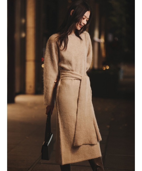 ウールミンクニットワンピース（ワンピース）｜anuans（アニュアンス