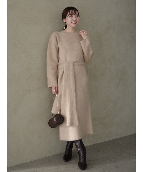 ウールミンクニットワンピース（ワンピース）｜anuans（アニュアンス  