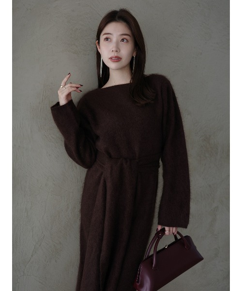セール】ウールミンクニットワンピース（ワンピース）｜anuans（ア