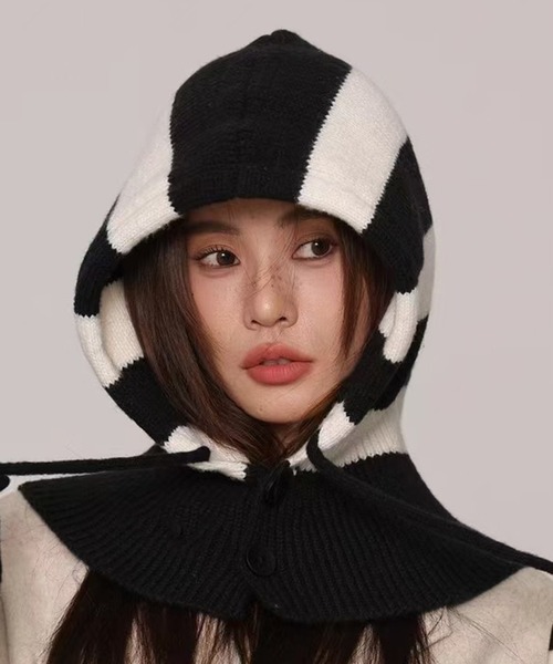 Knit muffler cap ニットマフラーキャップ（マフラー）｜HeRIN.CYE