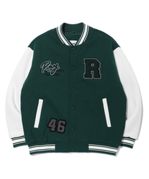 RAYFIKERS（レイフィカース）の「パッチロゴバスティダウンジャケット GREEN (MO4TU874-045)（スタジャン）」