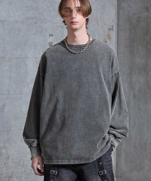 SERACE(セラス)の「【SERACE】Heavy weight loose vintage chemical long tee / ヘビーウェイトルーズヴィンテージケミカルロンT(Tシャツ/カットソー・メンズ・ホワイト系/ブラック系/グレー系・L/S/M)」の3枚目の写真