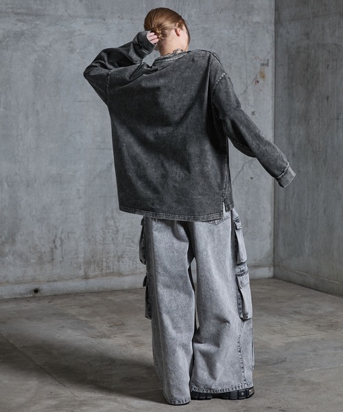 SERACE(セラス)の「【SERACE】Heavy weight loose vintage chemical long tee / ヘビーウェイトルーズヴィンテージケミカルロンT(Tシャツ/カットソー・メンズ・ホワイト系/ブラック系/グレー系・L/S/M)」の4枚目の写真