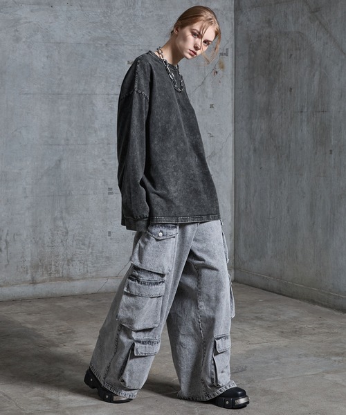 SERACE(セラス)の「【SERACE】Heavy weight loose vintage chemical long tee / ヘビーウェイトルーズヴィンテージケミカルロンT(Tシャツ/カットソー・メンズ・ホワイト系/ブラック系/グレー系・L/S/M)」の5枚目の写真