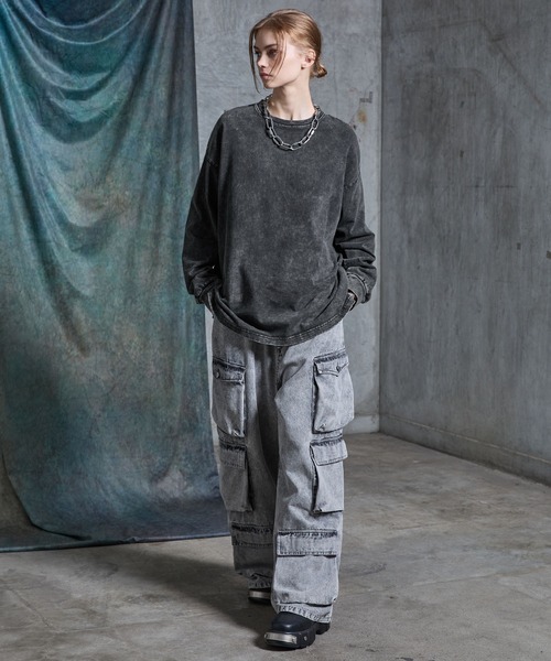 SERACE(セラス)の「【SERACE】Heavy weight loose vintage chemical long tee / ヘビーウェイトルーズヴィンテージケミカルロンT(Tシャツ/カットソー・メンズ・ホワイト系/ブラック系/グレー系・L/S/M)」の6枚目の写真