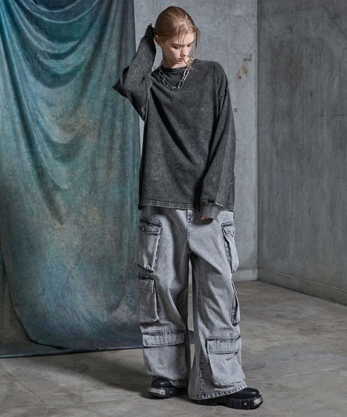 SERACE(セラス)の「【SERACE】Heavy weight loose vintage chemical long tee / ヘビーウェイトルーズヴィンテージケミカルロンT(Tシャツ/カットソー・メンズ・ホワイト系/ブラック系/グレー系・L/S/M)」の9枚目の写真