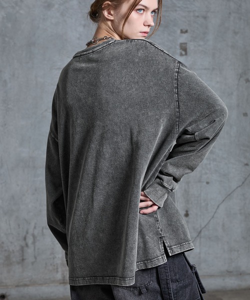 SERACE(セラス)の「【SERACE】Heavy weight loose vintage chemical long tee / ヘビーウェイトルーズヴィンテージケミカルロンT(Tシャツ/カットソー・メンズ・ホワイト系/ブラック系/グレー系・L/S/M)」の15枚目の写真