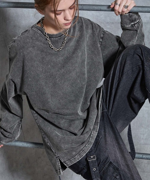 SERACE(セラス)の「【SERACE】Heavy weight loose vintage chemical long tee / ヘビーウェイトルーズヴィンテージケミカルロンT(Tシャツ/カットソー・メンズ・ホワイト系/ブラック系/グレー系・L/S/M)」の20枚目の写真