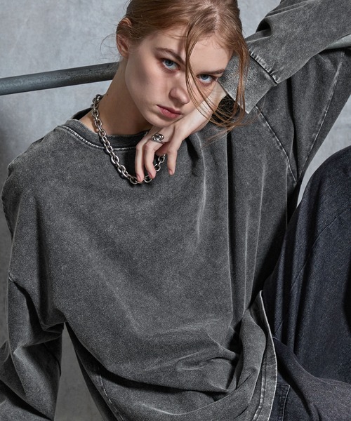 SERACE(セラス)の「【SERACE】Heavy weight loose vintage chemical long tee / ヘビーウェイトルーズヴィンテージケミカルロンT(Tシャツ/カットソー・メンズ・ホワイト系/ブラック系/グレー系・L/S/M)」の21枚目の写真