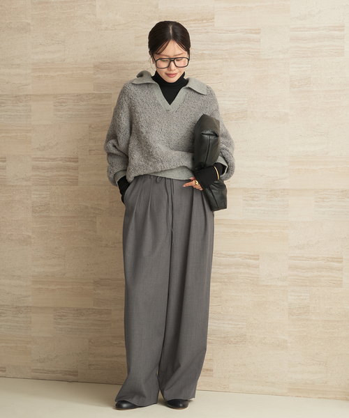 plage（プラージュ）の「LOOSE EASY SLAX パンツ（その他パンツ・レディース・ホワイト/チャコールグレー・38/36/34）」の3枚目の写真