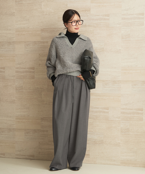 plage（プラージュ）の「LOOSE EASY SLAX パンツ（その他パンツ・レディース・ホワイト/チャコールグレー・38/36/34）」の8枚目の写真