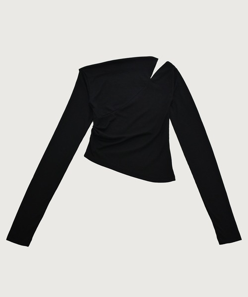 kiehtova（キエトヴァ）の「【kiehtova】ONE SHOULDER DRAPE TOPS/ワンショルダードレープトップス KTWR52（Tシャツ/カットソー・レディース・ブルー/ベージュ/ブラック・FREE）」の5枚目の写真